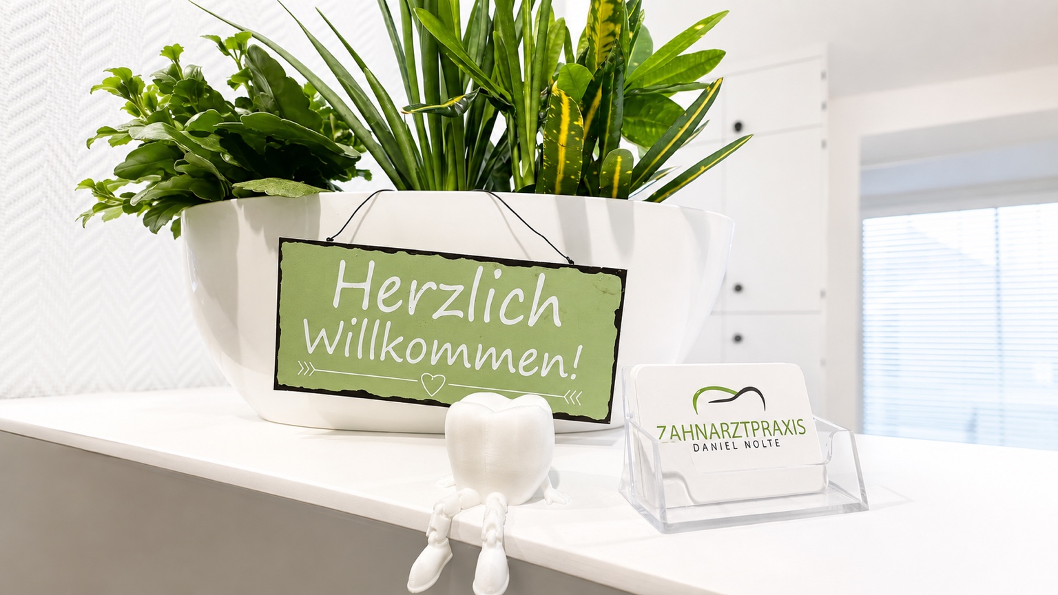 Willkommensdetail am Empfang